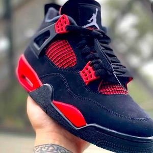 Red & black Jordan 4s